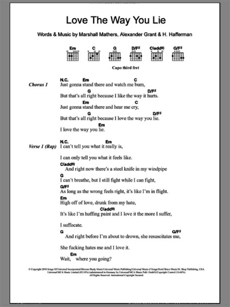 I Hate You I Love You Guitar Chords - Sheet and Chords Collection