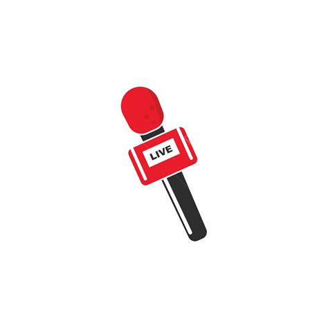 Design Template For Live News Microphone Icon In Vector Illustration Vector, Social, Template ...