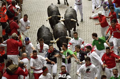 Running of the Bulls in Pamplona, Spain