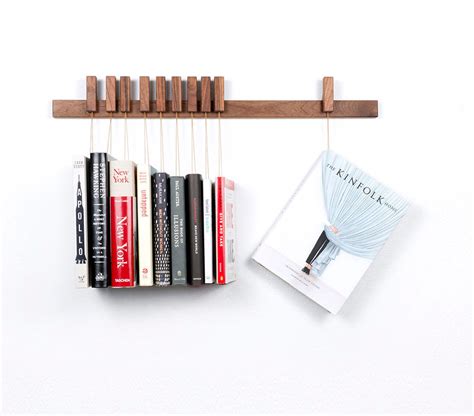 Custom Made Wooden Book Rack / Bookshelf in Walnut. Pins Also - Etsy