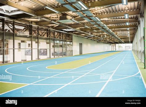 Indoor running track Stock Photo - Alamy