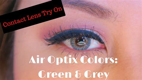 Air Optix Colors Try on: Green & Gray on Dark Brown Eye... | Doovi