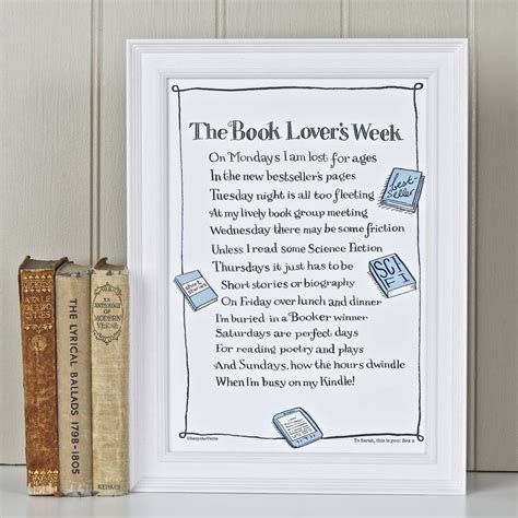 The Book Lover's Week Poem Print | Book lovers, Poems, Poetry reading