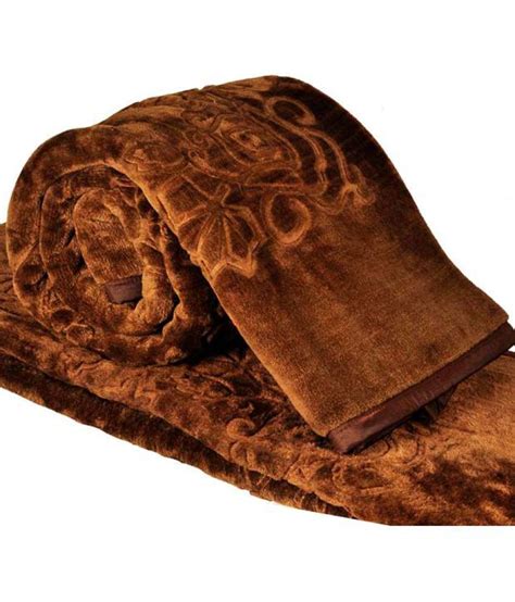 Winter Bliss Single Brown Poly Mink Blanket - Buy Winter Bliss Single Brown Poly Mink Blanket ...