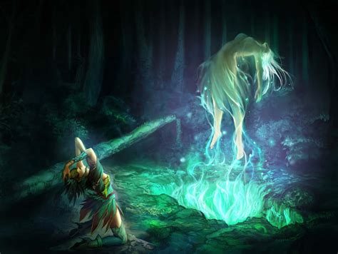 Download Enchanting Green Witch in Mystical Forest Wallpaper ...