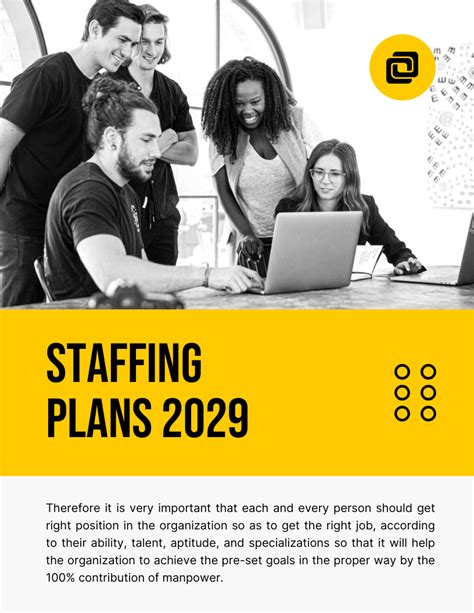 Yellow Black And White Minimalist Elegant Corporate Staffing Plans