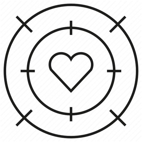 Crosshair, dart, heart, love, target icon