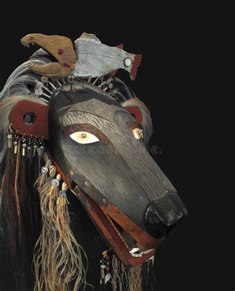 American Indian Bear Mask Isolated. Stock Photo - Image of traditional ...