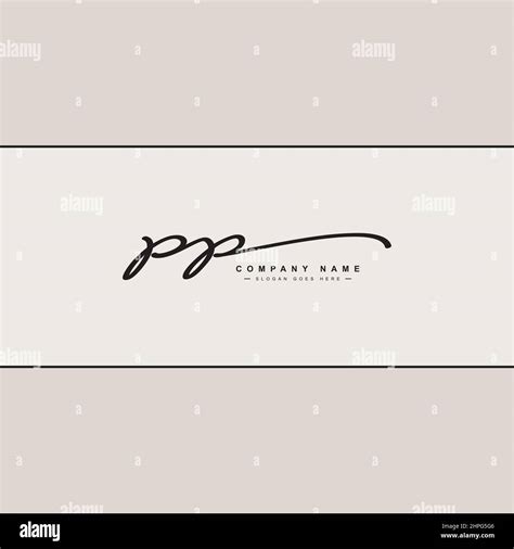 Initial Letter PP Logo, Handwritten Signature Logo - Vector Logo Template for Business Name ...