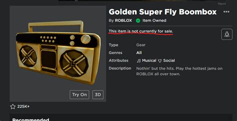 Golden Super Fly Boombox Offsale for what? : r/roblox