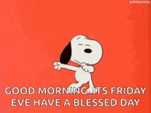 Good Morning Happy Friday Eve Dancing Snoopy Peanuts GIF | GIFDB.com