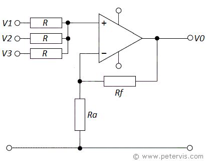 Non Inverting Summing Amplifier Circuit Diagram - cloudshareinfo