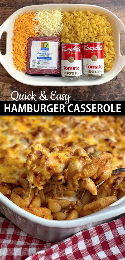 Easy Hamburger Casserole Recipe (4 Ingredients) - Instrupix