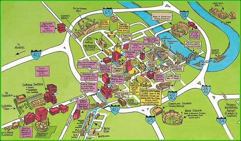 Map Of Downtown Nashville With Hotels And Attractions - map : Resume ...