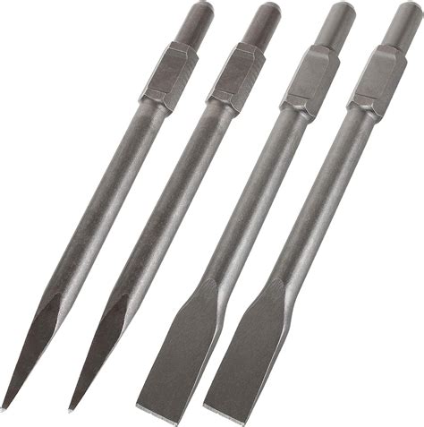 Jack Hammer Drill Bit Set 12 inch Demolition Hammer Drill Flat Tip and Bull Point Chisels for ...