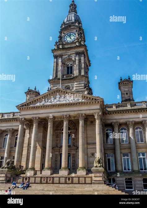 Bolton Town Hall showing clock tower Stock Photo - Alamy