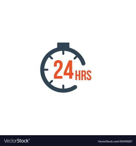 24 hours round timer or countdown timer icon Vector Image