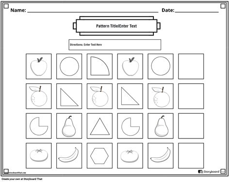 Free Printable Pattern Worksheets and Customize Templates - Worksheets ...