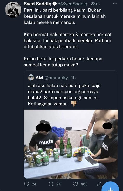 Syed Saddiq defending Muda members who were pictured drinking alcohol : r/malaysia