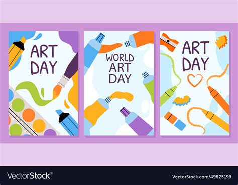 Art day posters set Royalty Free Vector Image - VectorStock