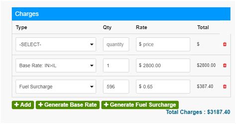 Fuel Surcharge Auto Calculator – Axis TMS