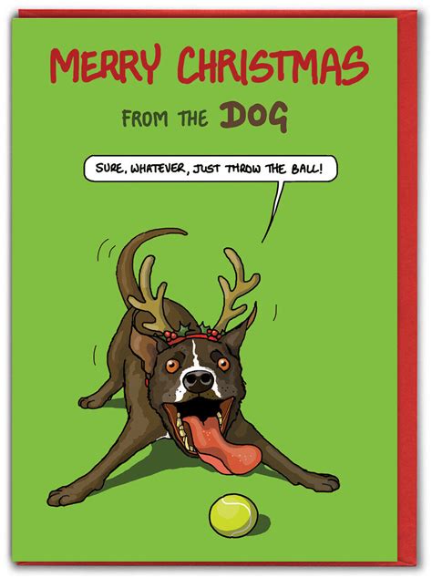 Funny Christmas Card From The Dog Rude Pet Lover Cheeky Merry Xmas ...