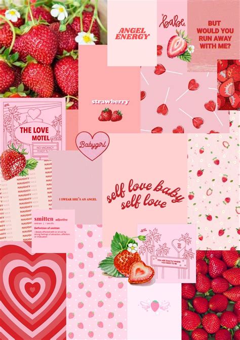 Aesthetic moodboard ~strawberry themed~ | Strawberry, Strawberry ...