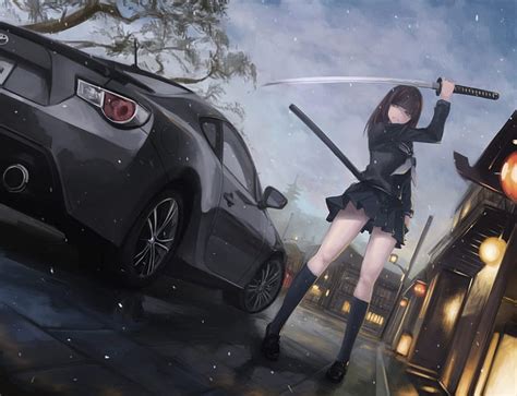 Samurai86, pretty, bonito, sweet, nice, blade, anime, car, hot, beauty, anime girl, HD wallpaper ...