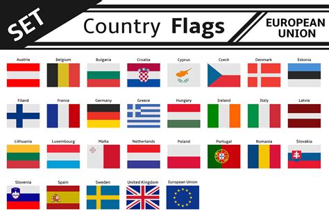 set countries flags european union | Custom-Designed Illustrations ...