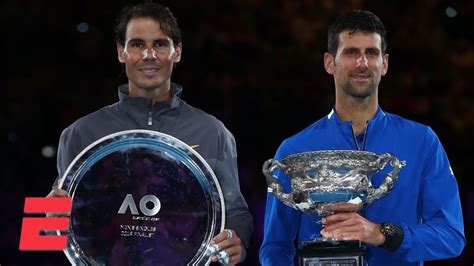 2019 Australian Open trophy ceremony with Novak Djokovic and Rafael ...