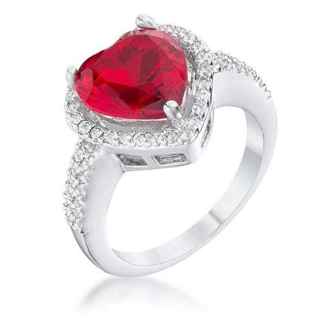 Valentine Heart Ring Ruby Red Heart Ring Ruby Silver Ring | Etsy