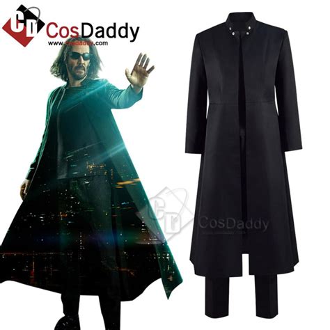 Neo The Matrix Costume The Matrix Resurrections Cosplay Black Coat Movie Costume