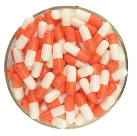 (10,000pcs/lot) separated size 1# orange/white empty capsule,medicine ...