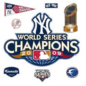 Amazon.com : MLB 2009 World Series Champions New York Yankees Logo Wall ...