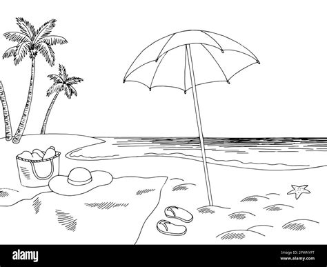 Hand draw line beach hi-res stock photography and images - Alamy