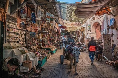 A bazaar in Marrakech, Morocco | Marrakech, Street view, Morocco