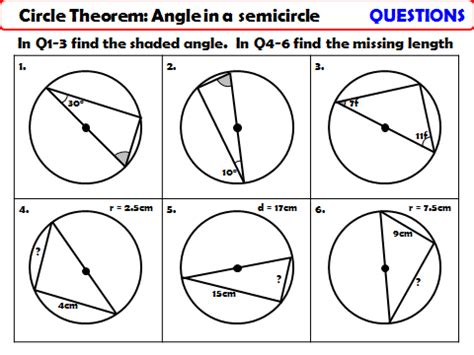 Circle Theorem - Angle in a Semicircle | Teaching Resources