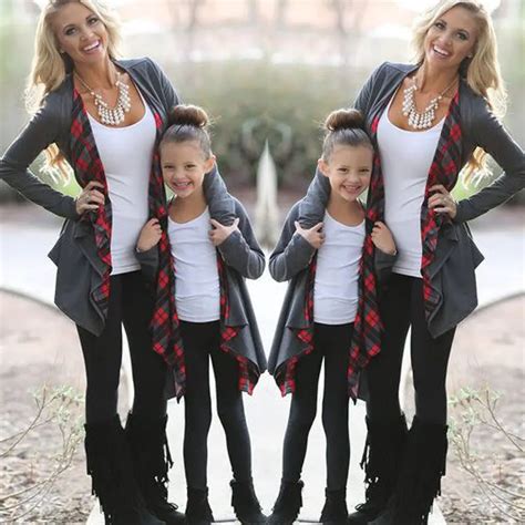 New Hot Family Matching Outfits Women Mother Daughter Casual Loose Long Sleeve Knitted Sweater ...