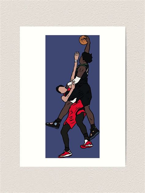 "Anthony Edwards Dunk On Yuta Watanabe" Art Print by RatTrapTees ...