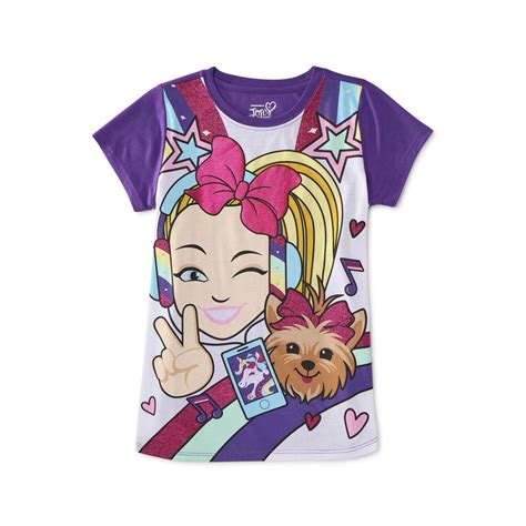 JoJo Siwa - Nickelodeon JoJo Siwa and BowBow Girls Glitter Graphic T-Shirt, Sizes 4-16 - Walmart ...