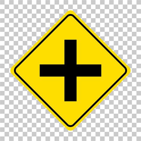 4 way intersection sign isolated on transparent background 1482336 ...