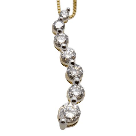 18" 14K Gold Diamond Journey Pendant Necklace