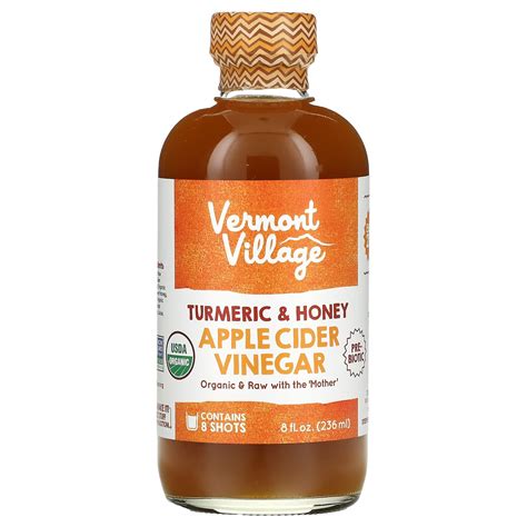 Vermont Village, Apple Cider Vinegar, Turmeric & Honey, 8 fl oz (236 ml)