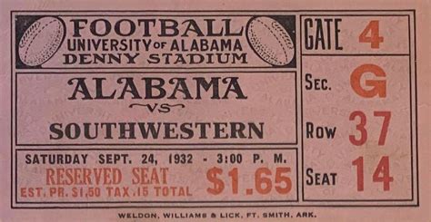 Alabama football tickets: 17 vintage stubs that’ll take you back in ...