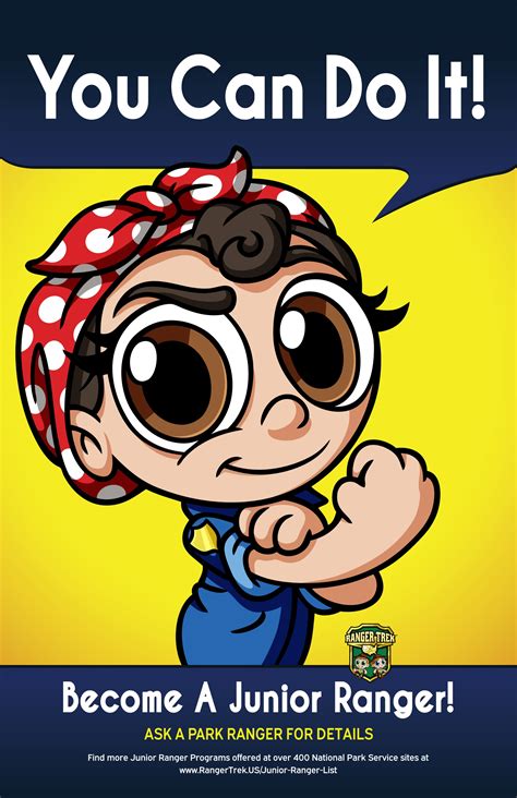 POSTER – Ranger Trek – Rosie the Riveter – You Can Do It! Become A Junior Ranger! – 11″x17 ...