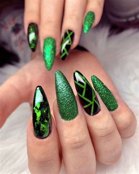 Green Nail Inspiration in 2021 | Green acrylic nails, Green nail designs, Green nails