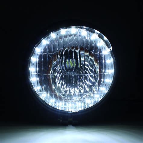 New 12V Retro LED Motorcycle Bullet White Headlights Hi/Low Beam Super ...