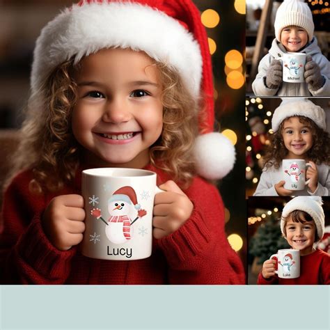 Personalized Snowman Name Mug Custom Kids Hot Chocolate Mug Custom Cocoa Mug Gift for Kids ...