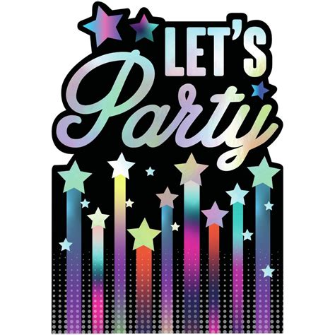 Artwrap Let's Party Invitations 8 Pack - Multicoloured | BIG W