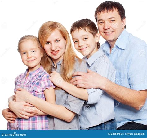 Happy Family On White Royalty Free Stock Image - Image: 23864766